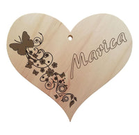 Targhetta decorativa camera bambini CUORE in legno personalizzabile - Articolo in legno - Targhette decorative