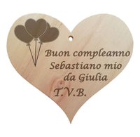Targhetta decorativa personalizzabile CUORE  in legno Idea regalo ORIGINALE - Articolo in legno - Targhette decorative