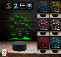 ALBERO GENEALOGICO personalizzato Lampada led 7 colori selezionabili con touch Luce da notte FAMIGLIA per bambini - Lampada LED - Varie