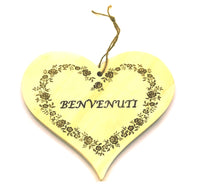 FUORIPORTA elegante Cuore in legno fuori porta Benvenuti