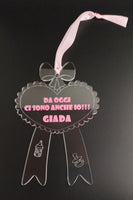 FUORIPORTA nascita bambina neonata Fiocco con cuore personalizzabile con nome