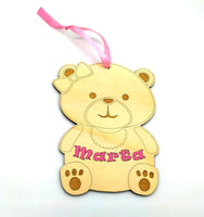 FUORIPORTA nascita bambina Orsacchiotto personalizzabile con nome Decorazione cameretta