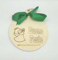 FUORIPORTA natalizio Palla di Natale Decorazione casa Fuori porta in legno Natale