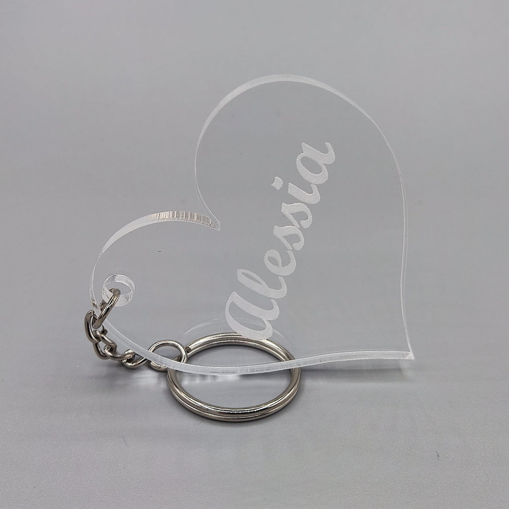 PORTACHIAVE Plexiglass incisione NOME PERSONALIZZABILE portachiavi cuore –  Shop Ricomincio da tre