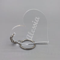 PORTACHIAVE Plexiglass con incisione NOME PERSONALIZZABILE portachiavi cuore