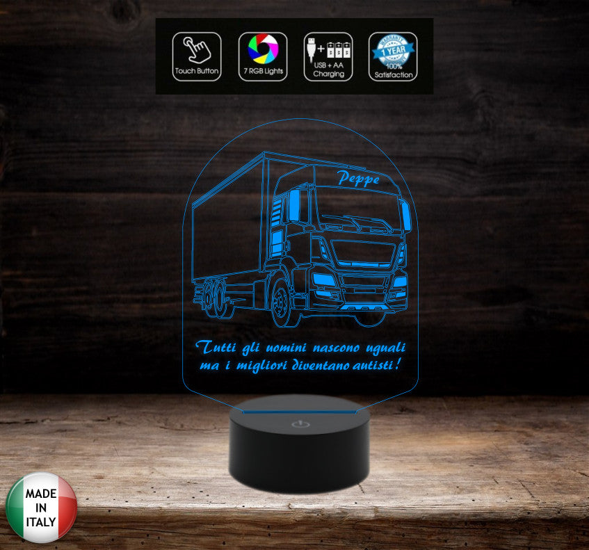LAMPADA led CAMION 7 colori selezionabili Regalo camionista personalizzabile