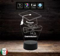 Idea regalo laurea Lampada led 7 colori TOCCO personalizzabile con nome da scrivania