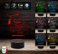 Idea regalo laurea Lampada led 7 colori TOCCO personalizzabile con nome da scrivania