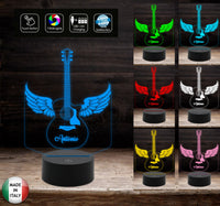 Idea regalo MUSICISTA Lampada led CHITARRA classica personalizzabile con nome MUSICA