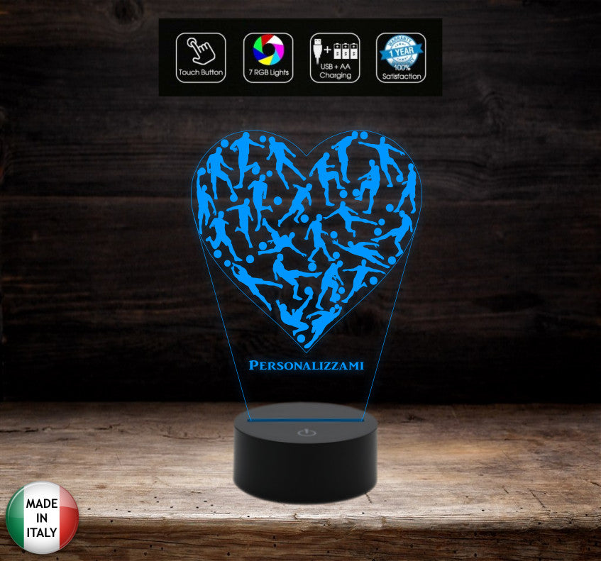 Lampada led CALCIO Regalo tifoso personalizzabile Giocatore squadra di calcio Gadget sport