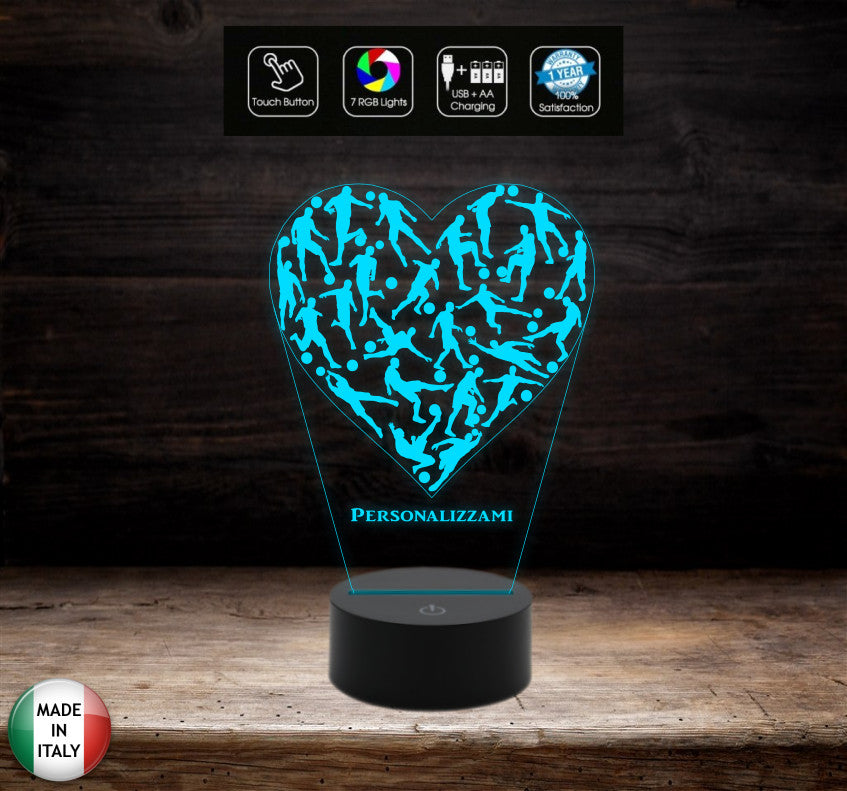 Lampada led CALCIO Regalo tifoso personalizzabile Giocatore squadra di calcio Gadget sport