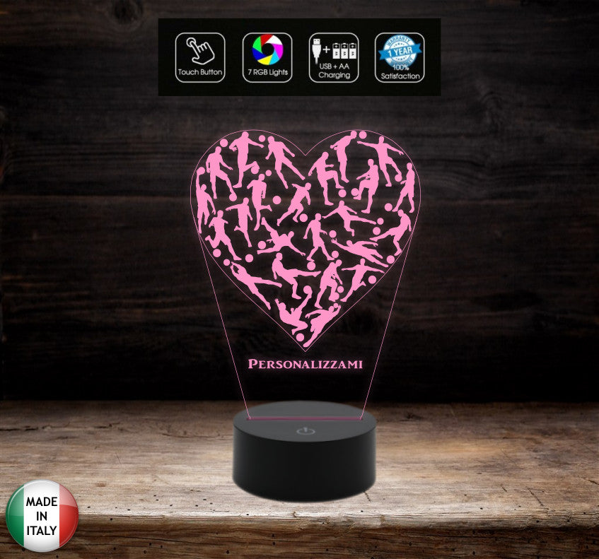 Lampada led CALCIO Regalo tifoso personalizzabile Giocatore squadra di calcio Gadget sport