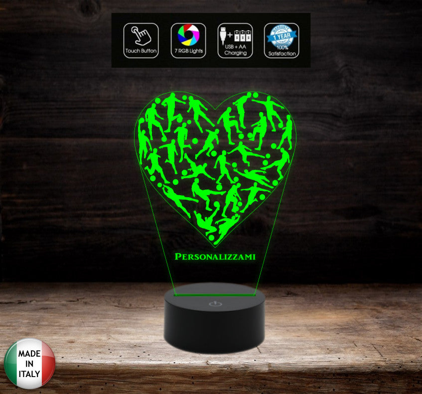 Lampada led CALCIO Regalo tifoso personalizzabile Giocatore squadra di calcio Gadget sport