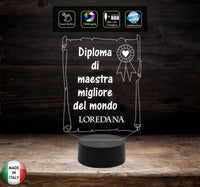 Idea regalo MAESTRA fine anno scolastico Natale o compleanno Lampada con nome