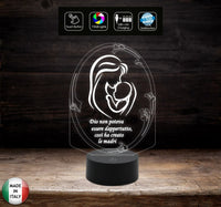 Lampada led Mamma e figlio FESTA DELLA MAMMA Regalo nascita, compleanno 7 colori selezionabili con touch Luce notturna da comodino