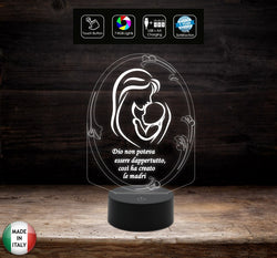 Lampada led Mamma e figlio FESTA DELLA MAMMA Regalo nascita, compleanno 7 colori selezionabili con touch Luce notturna da comodino
