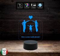 Idea Lampada per famiglia Regalo nascita personalizzabile mamma papà bambino 7 colori selezionabili con touch