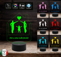 Idea Lampada per famiglia Regalo nascita personalizzabile mamma papà bambino 7 colori selezionabili con touch