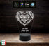 Cuore con nomi e dedica Idea regalo Natale San Valentino Lampada led 7 colori da scrivania Luce da notte - Lampada LED - Amore - Sentimentali