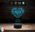 Cuore con nomi e dedica Idea regalo Natale San Valentino Lampada led 7 colori da scrivania Luce da notte - Lampada LED - Amore - Sentimentali
