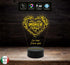Cuore con nomi e dedica Idea regalo Natale San Valentino Lampada led 7 colori da scrivania Luce da notte - Lampada LED - Amore - Sentimentali