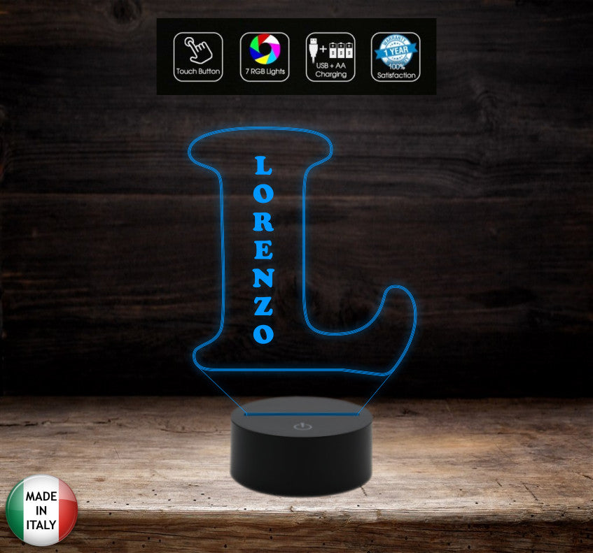 LAMPADA led personalizzabile con NOME 7 colori selezionabili con touch Idea regalo compleanno San Valentino