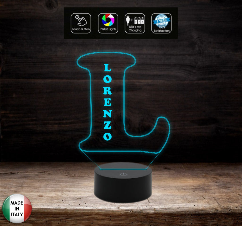 LAMPADA led personalizzabile con NOME 7 colori selezionabili con touch Idea regalo compleanno San Valentino