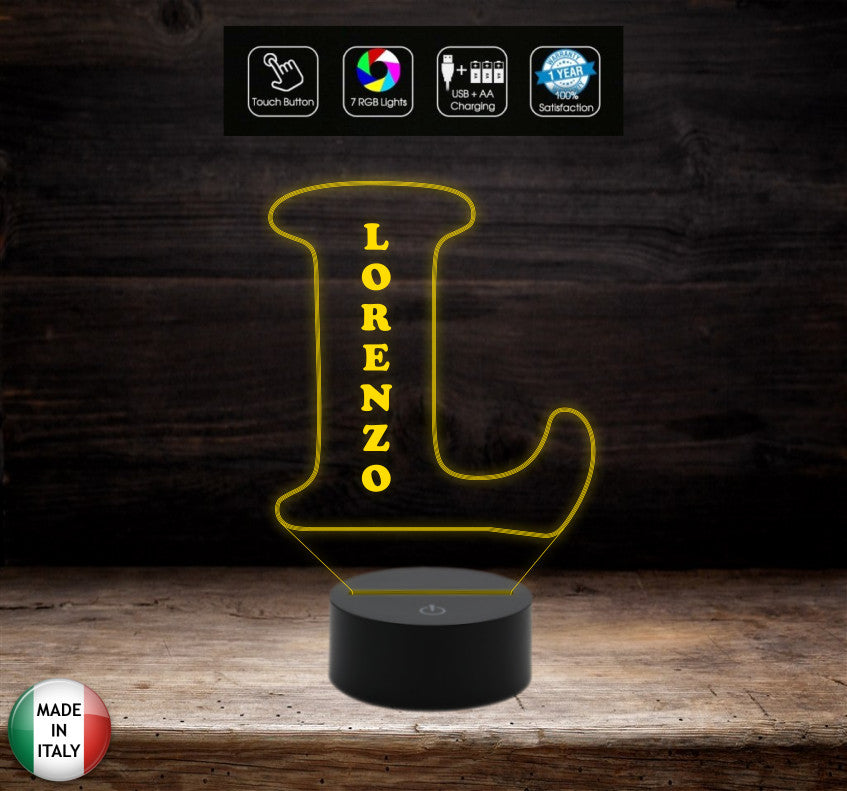 LAMPADA led personalizzabile con NOME 7 colori selezionabili con touch Idea regalo compleanno San Valentino