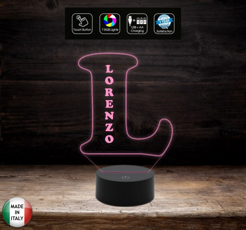 LAMPADA led personalizzabile con NOME 7 colori selezionabili con touch Idea regalo compleanno San Valentino