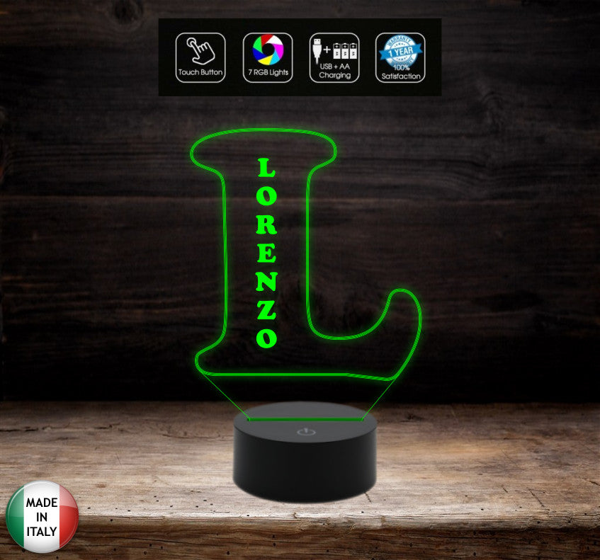 LAMPADA led personalizzabile con NOME 7 colori selezionabili con touch Idea regalo compleanno San Valentino