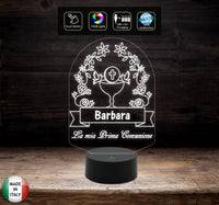 Lampada led 7 colori selezionabili con touch PRIMA COMUNIONE Segnatavolo Decorazione casa ristorante