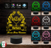 Lampada led 7 colori selezionabili con touch PRIMA COMUNIONE Segnatavolo Decorazione casa ristorante