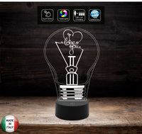 Idea regalo San Valentino LAMPADINA con scritta I LOVE YOU Lampada led 7 colori touch