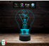 Idea regalo San Valentino LAMPADINA con scritta I LOVE YOU Lampada led 7 colori touch