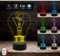 Idea regalo San Valentino LAMPADINA con scritta I LOVE YOU Lampada led 7 colori touch