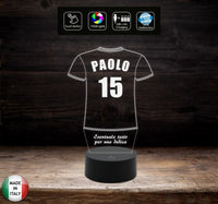 Lampada led CALCIO Regalo tifoso personalizzabile Maglia con numero Gadget sport
