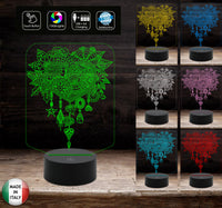 Lampada con disegno Mandala Regalo cuore San Valentino Anniversario Compleanno Luce da notte