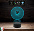 Regalo originale San Valentino compleanno Lampada led effetto 3d 7 colori personalizzabile