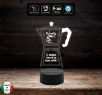 Regalo amica vicina di casa LAMPADA LED 7 colori MOKA Macchina da caffè Decorazione casa cucina personalizzabile