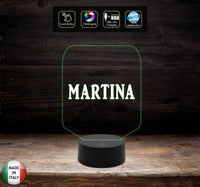 LAMPADA led personalizzabile con NOME da scrivania o ufficio Idea regalo COMPLEANNO SAN VALENTINO 7 colori selezionabili con touch
