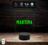 LAMPADA led personalizzabile con NOME da scrivania o ufficio Idea regalo COMPLEANNO SAN VALENTINO 7 colori selezionabili con touch
