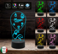 Lampada led Palloncino 7 colori NASCITA bambino Regalo neonato neonata personalizzabile con nome e data Luce da notte