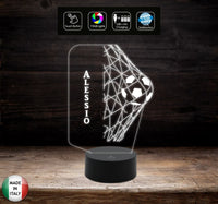 Lampada led CALCIO Regalo tifoso personalizzabile Pallone con rete Gadget sport