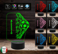 Lampada led CALCIO Regalo tifoso personalizzabile Pallone con rete Gadget sport