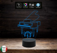 Idea regalo MUSICISTA piano Lampada led PIANOFORTE personalizzabile con nome MUSICA
