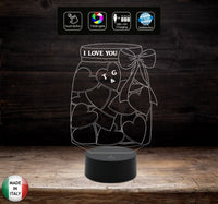 Regalo San Valentino donna Contenitore con cuori personalizzabile con iniziali Lampada casa