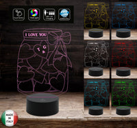 Regalo San Valentino donna Contenitore con cuori personalizzabile con iniziali Lampada casa