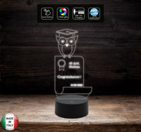 Idea regalo laurea Lampada led 7 colori personalizzabile con nome e data Originale da scrivania o tavolo