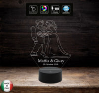 Segnatavolo bomboniera Regalo MATRIMONIO Lampada led personalizzabile 7 colori wedding