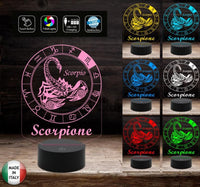 Segno Zodiacale SCORPIONE Lampada led da scrivania Regalo Natale compleanno 7 colori selezionabili con touch - Lampada LED - Segno zodiacale